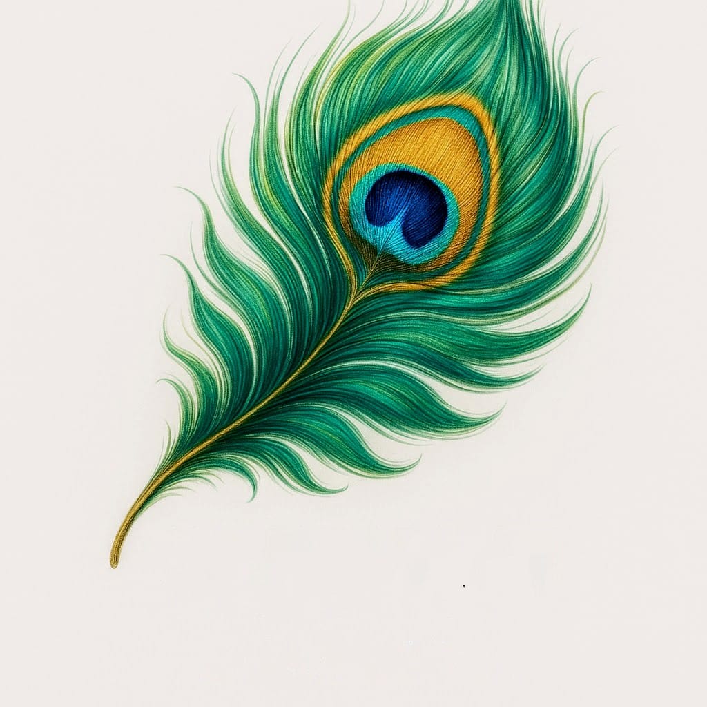 Feather of peacock is a symbol of transcendent knowledge