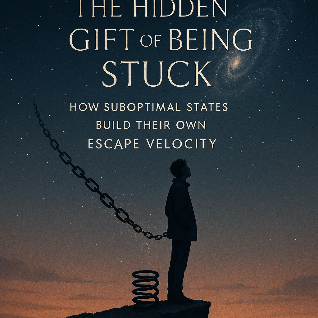 Hidden gift of being stuck. Escape velocity builds up as a side effect