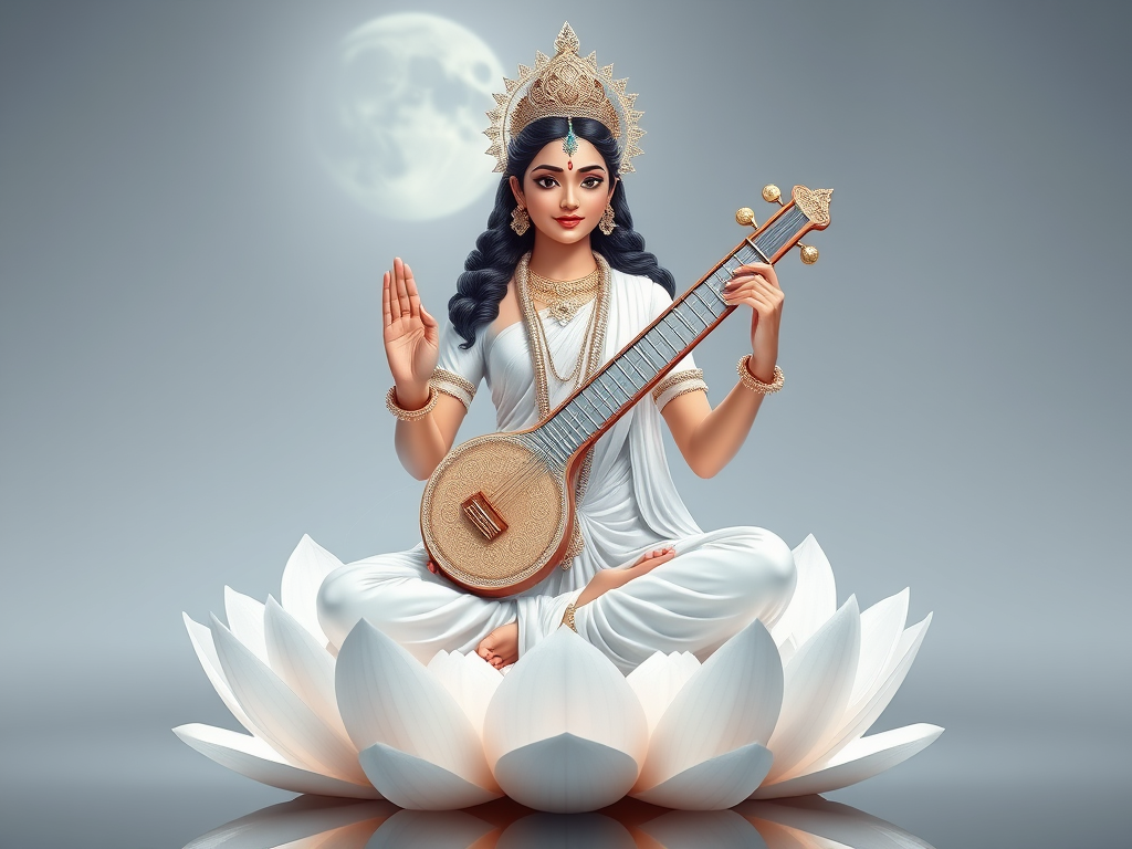 Saraswati: Decoding the Symphony of a Goddess in&nbsp;White
