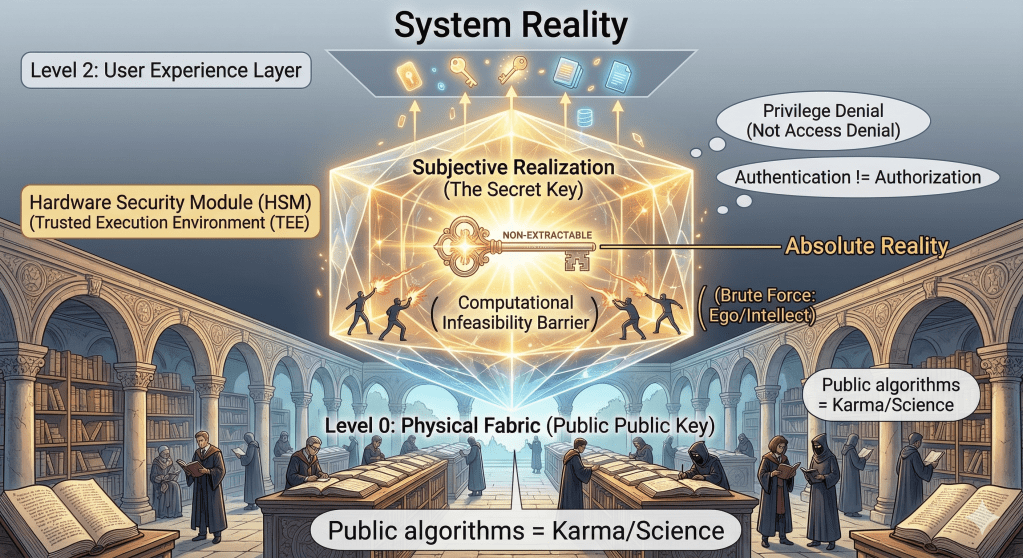 Symbolic representation of layered security architecture and inner consciousness